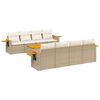 vidaXL Set Divano da Giardino 9 pz con Cuscini Beige in Polyrattan