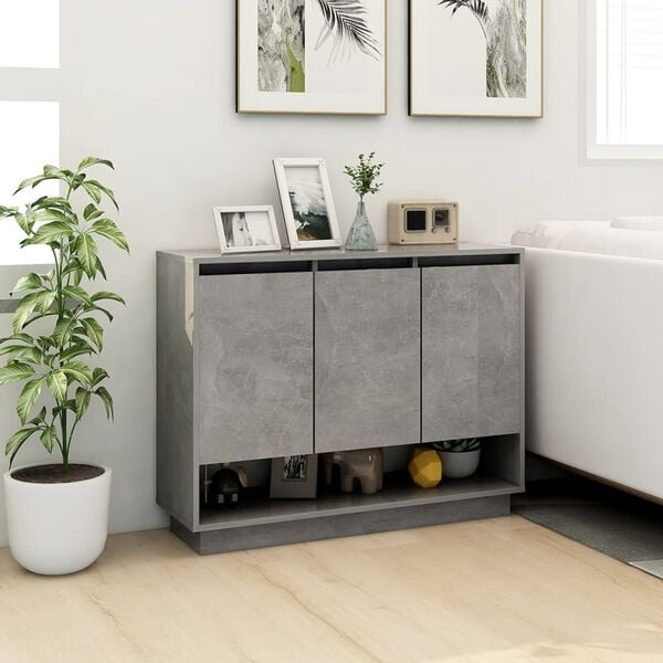 vidaXL Credenza Grigio Cemento 97x31x75 cm in Truciolato