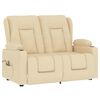 vidaXL Divano Massaggiante 2 Posti con Portabicchieri Crema in Tessuto