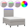 vidaXL Letto a Molle Materasso e LED Grigio Chiaro 120x200 cm Tessuto