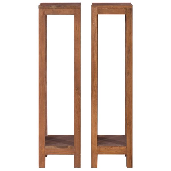 vidaXL Piedistalli per Piante 2 pz 25x25x100 cm Legno Massello di Teak