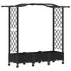 vidaXL Letto Rialzato con Griglia e Tetto Nero 169 x 40 x 129 cm PP
