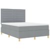 vidaXL Letto a Sorgente LED Grigio chiaro 160 x 200 cm Tessuto