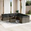 vidaXL Set Divani da Giardino 11 pz con Cuscini in Polyrattan Grigio