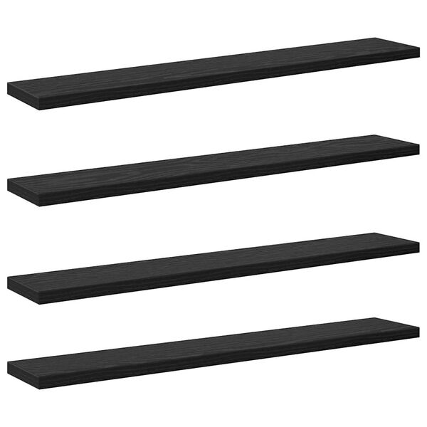 vidaXL Scaffale 4 pcs Nero 60 x 10 x 1,5 cm Legno multistrato