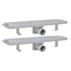 vidaXL Scarico Doccia Lineare 2 pz Design Onde 530x140mm Acciaio Inox