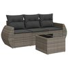 vidaXL Set Divani da Giardino 4 pz con Cuscini in Polyrattan Grigio