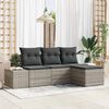vidaXL Set Divano da Giardino 4 pcs Grigio chiaro polyrattan