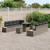 vidaXL Set Divano da Giardino con cuscino 11 pcs Grigio Poly Rattan