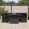vidaXL Set Divano da Giardino con cuscino 7 pcs Nero Poly Rattan