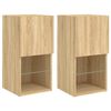 vidaXL Mobili TV con Luci LED 2pz Rovere Sonoma 30,5x30x60 cm