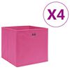 vidaXL Contenitori 4 pz in Tessuto non Tessuto 28x28x28 cm Rosa