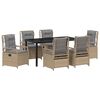 vidaXL Set da Pranzo per Giardino 7 pz Beige e Grigio Chiaro
