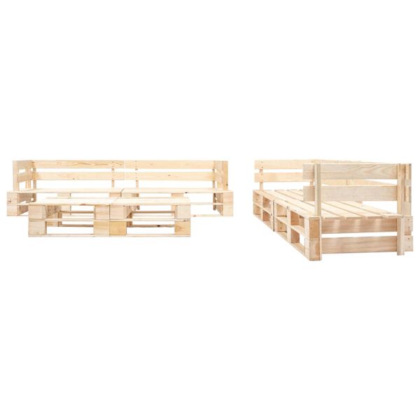 vidaXL Set Divani da Giardino Pallet 6 pz con Cuscini Grigi in Legno