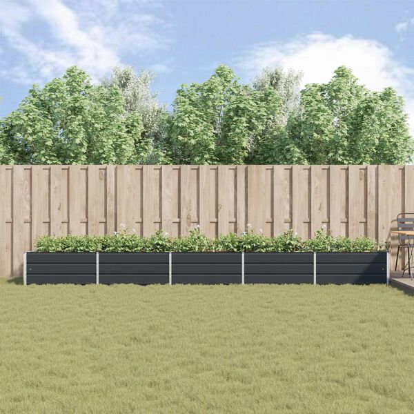 vidaXL Fioriera Antracite 195 x 100 x 45 cm Acciaio zincato