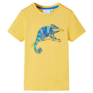 vidaXL Kids'T-shirt with Short Sleeves Light Khaki 92 Ochre 104