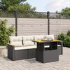 vidaXL Set Divani da Giardino 5 pz con Cuscini in Polyrattan Nero