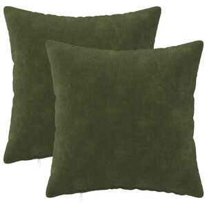 vidaXL Cuscino con cuscino HEERLEN 2 pz Verde Fleece in microfibra