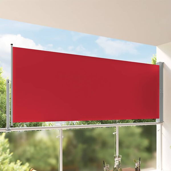 vidaXL Tenda da Sole Laterale Retrattile per Patio 140x300 cm Rossa