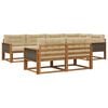 vidaXL Set di divani da esterno 8 pz Naturale e Beige