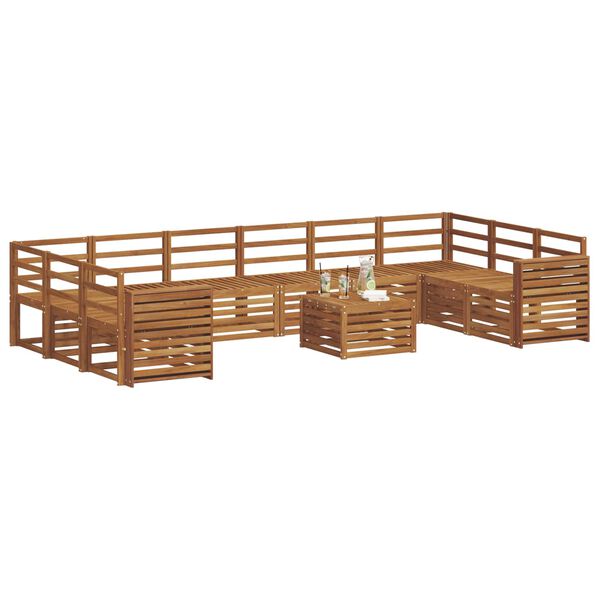 vidaXL Set divani Naturale Legno di Acacia Massello