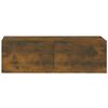 vidaXL Mobili TV Parete 2pz Rovere Fumo 100x30x30 cm Legno Multistrato
