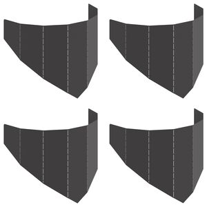 vidaXL Bordura per Prato 4 pz 100 x 45 cm Acciaio Nero