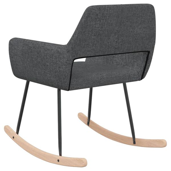 vidaXL Sedia a Dondolo Grigio Scuro in Tessuto