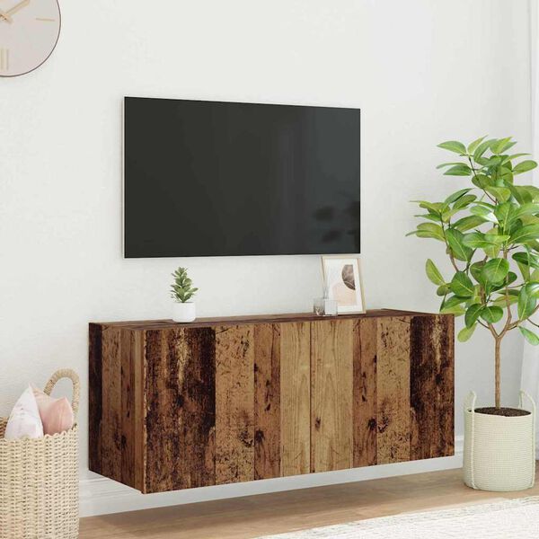 vidaXL Mobile TV da parete Legno vecchio 100 x 35 x 41 cm