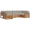 vidaXL Set divani con cuscino 6 pcs Grigio Naturale e Chiaro