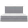 vidaXL Letto con contenitore e materasso Grigio chiaro 200 x 200 cm