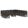 vidaXL Set Divano da Giardino 12 pcs Grigio polyrattan