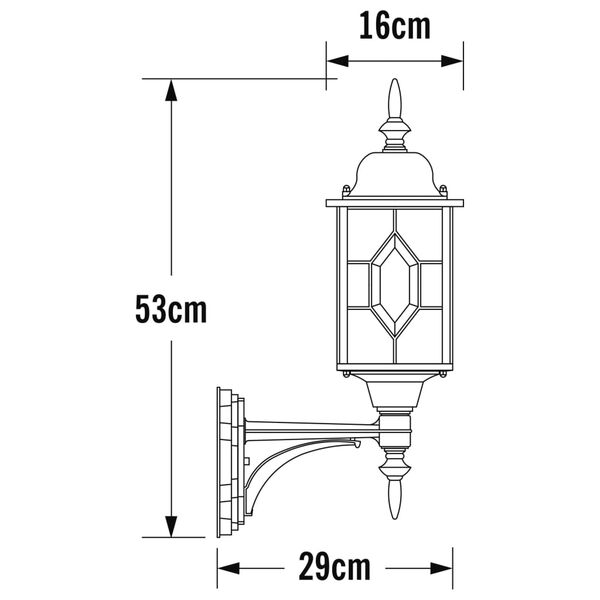 KONSTSMIDE Lampada da Parete Milano Luce verso Alto Nero e Argento