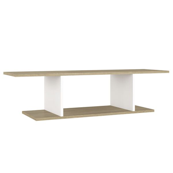 vidaXL Mobile Porta TV a Parete Bianco e Rovere Sonoma 103x30x26,5 cm