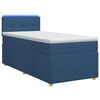 vidaXL Letto box spring con materasso Blu 90 x 190 cm Tessuto