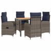 vidaXL Set da pranzo per esterni 5 pz Grey and Navy Blue