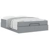 vidaXL Struttura letto con materasso 2 pcs Grigio chiaro Tessuto