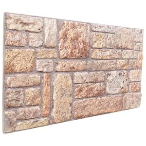 vidaXL Pannelli da parete 10 pz 100 x 50 cm Marrone chiaro e bianco