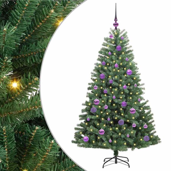 vidaXL Albero di Natale Artificiale con Rami Pieghevoli Verde 150 cm