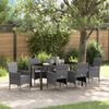 vidaXL Set da Pranzo per Giardino con cuscino 7 pcs Grigio polyrattan