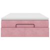 vidaXL Struttura Letto Pouf con Materasso Rosa 120x200 cm Velluto