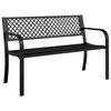 vidaXL Panchina da Giardino 119 cm Nera in Acciaio