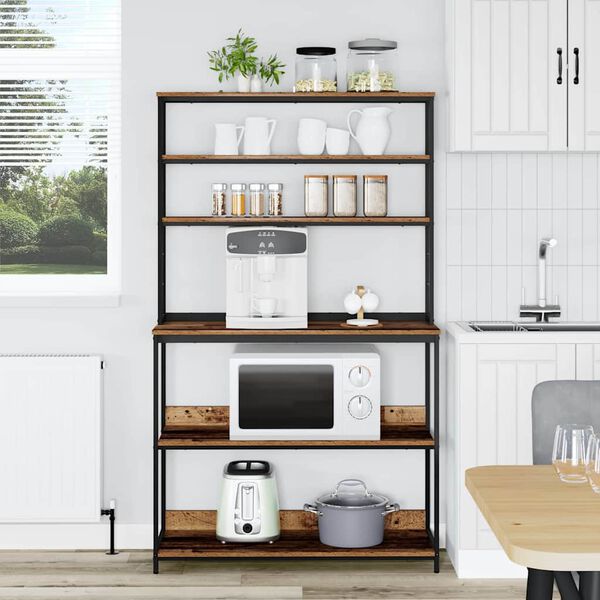 vidaXL Mensola da cucina Legno vecchio 100 x 40 x 168 cm