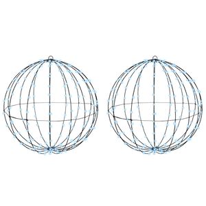 vidaXL Palla con 384 LED 2 pcs Bianco freddo 60 cm Metallo