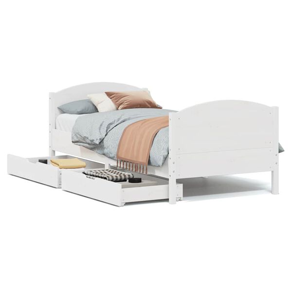 vidaXL Letto senza Materasso Bianco 90x190 cm in Legno Massello Pino