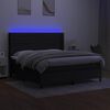 vidaXL Letto a Molle con Materasso e LED Nero 160x200 cm in Tessuto
