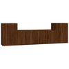 vidaXL Set Mobili Porta TV 4 pz Rovere Marrone in Legno Multistrato