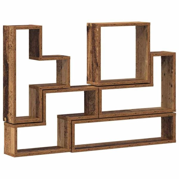 vidaXL Cubo da Parete Legno vecchio 96 x 12 x 64 cm Legno multistrato