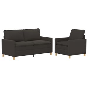 vidaXL Set di divani 2 pz Grigio Scuro Tessuto