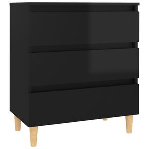 vidaXL Credenza Nero Lucido 60x35x69 cm in Legno Multistrato